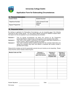 University College Dublin Application Form for Extenuating