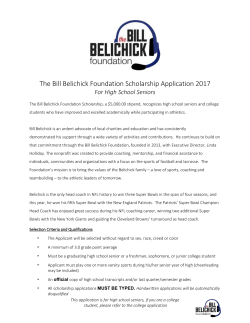 The Bill Belichick Foundation Scholarship Application 2017