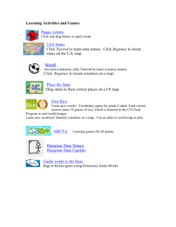 Learning Activities and Games Puppy Letters World Place the State