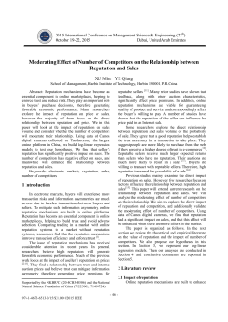 Moderating Effect of Number of Competitors on the Relationship