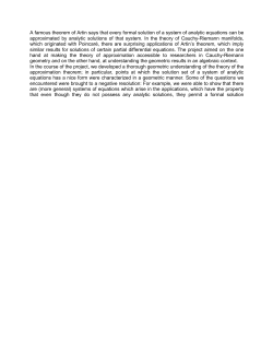 A famous theorem of Artin says that every formal solution of a system