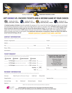 get vikings vs. packers tickets and a second game of your