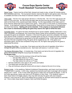 Tournament Rules- Baseball