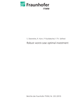 Robust worst-case optimal investment - Fraunhofer