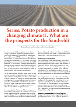 Potato production in a changing climate II. What are the prospects