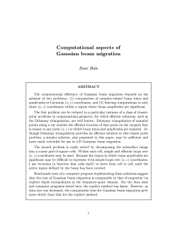Computational aspects of Gaussian beam migration