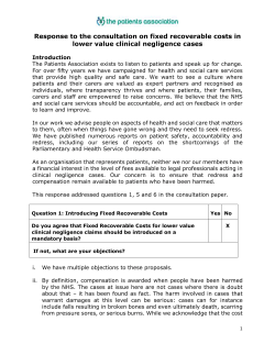 Consultation on fixed recoverable costs