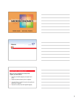 Oligopoly C H A P T E R   C H E C K L I S T