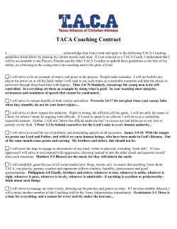 TACA Coach`s Contract