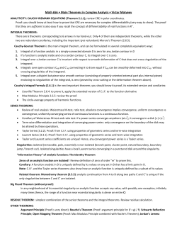 Math 656 &bull; Main Theorems in Complex Analysis &bull; Victor Matveev