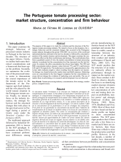 The Portuguese tomato processing sector: market structure