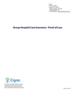 Group Hospital Care Insurance Proof of Loss