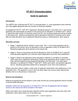 Guide for Applicants 2017 - The Foundation Programme