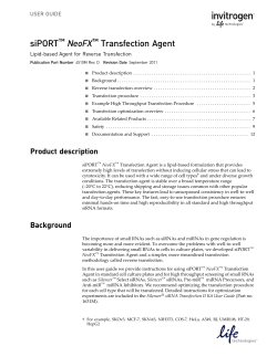 siPORT&trade; NeoFX&trade; Transfection Agent User Guide