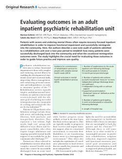 Evaluating outcomes in an adult inpatient psychiatric rehabilitation unit