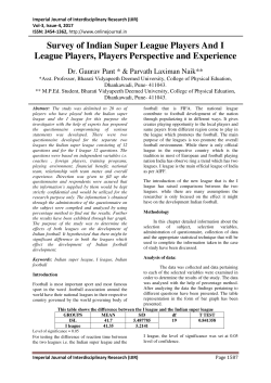 Survey of Indian Super League Players And I League Players