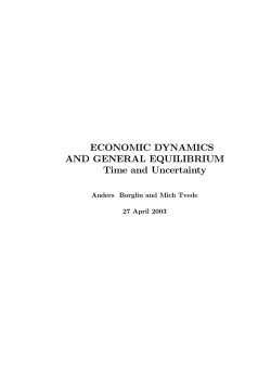 ECONOMIC DYNAMICS AND GENERAL EQUILIBRIUM Time and