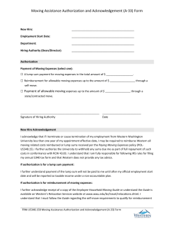 Moving Assistance Authorization and Acknowledgement