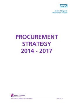 Procurement Strategy 2014 - South of England Procurement Services