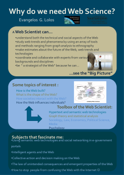 Toolbox of the Web Scientist