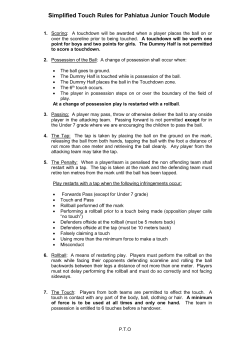 Simplified Touch Rules for Pahiatua Junior Touch Module