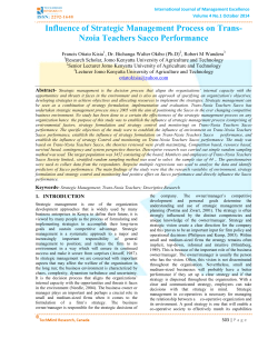 Influence of Strategic Management Process on Trans