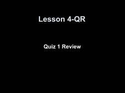 Quiz 1 Review