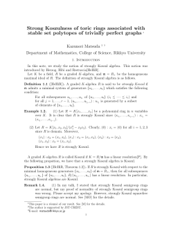 Kazunori Matsuda, Strong Koszulness of toric rings associated with