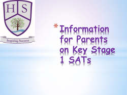 Information for Parents on Key Stage 2 SATs