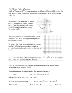 The Mean Value Theorem