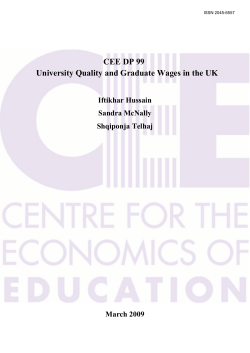 University Quality and Graduate Wages in the UK