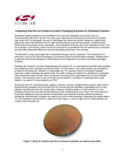 1 Integrating Raw Die Can Enable Innovative Packaging Solutions