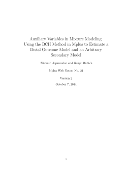 Auxiliary variables in mixture modeling: Using the BCH