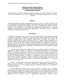 The Grounded Theory Review (2013), Volume 12, Issue 1