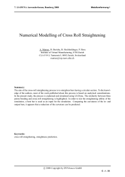Numerical Modelling of Cross Roll Straightening