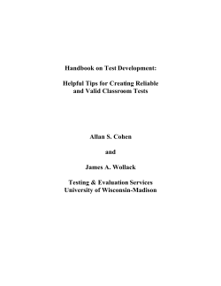 Handbook on Test Development - Testing and Evaluation Services