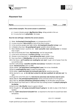 Placement Test Name