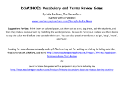 DOMINOES Vocabulary and Terms Review Game