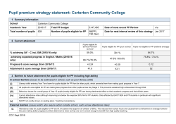 Pupil Premium Strategy 2016 - Carterton Community College