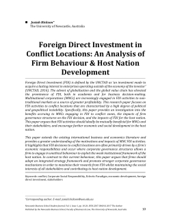 Foreign Direct Investment in Conflict Locations: An Analysis of Firm