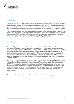 Prequalification of service providers 2017/2019