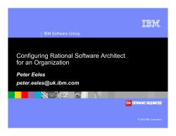 Configuring Rational Software Architect for an