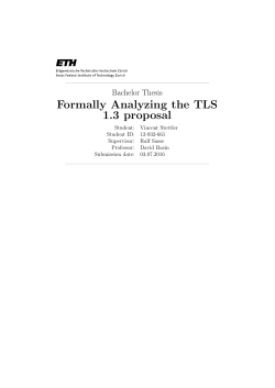 Formally Analyzing the TLS 1.3 proposal
