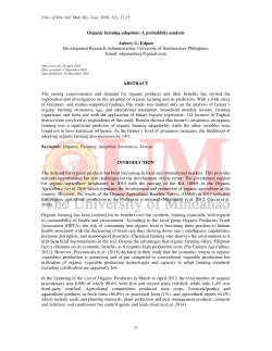 Organic farming adoption. A probability analysis