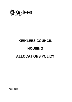 Kirklees Council Housing Allocations Policy