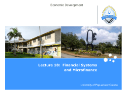 Lecture 18 - Financial Systems and Microfinance
