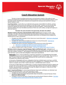 Coach Education System - Special Olympics Maine