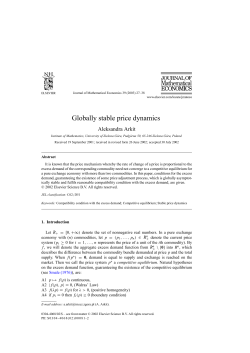 Globally stable price dynamics