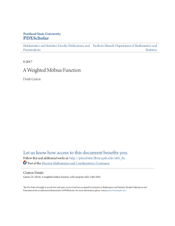 A Weighted M&Atilde;&para;bius Function - PDXScholar