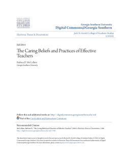 The Caring Beliefs and Practices of Effective Teachers